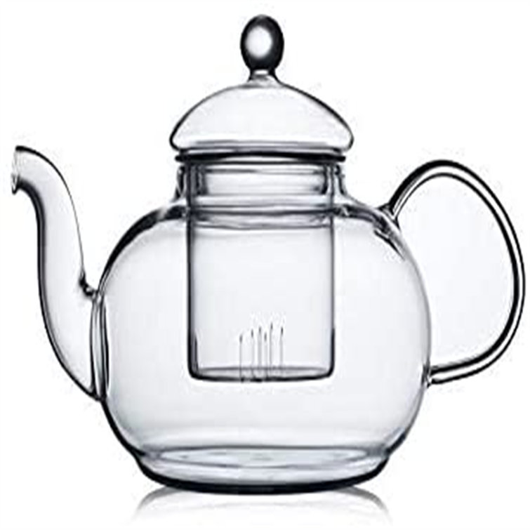Red Barrel Studio® Glass Tea Kettle Stovetop Safe,Clear Glass Teapot